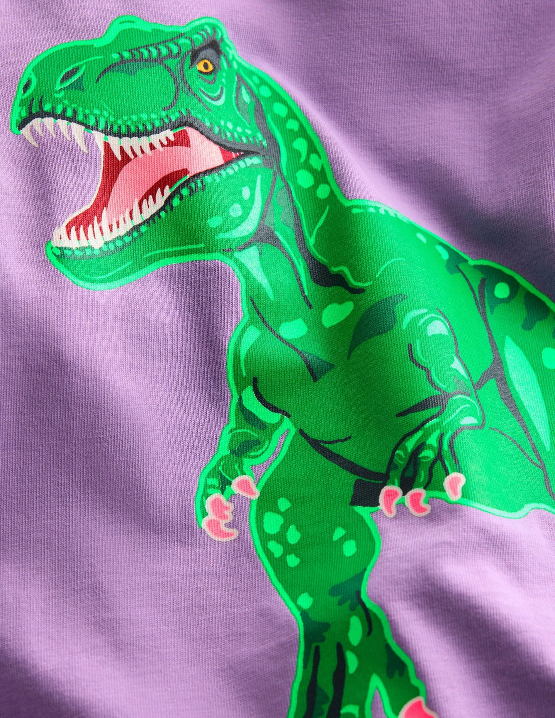 Front and Back Glow T-shirt-Aster Purple, Dino Skeleton / Boden