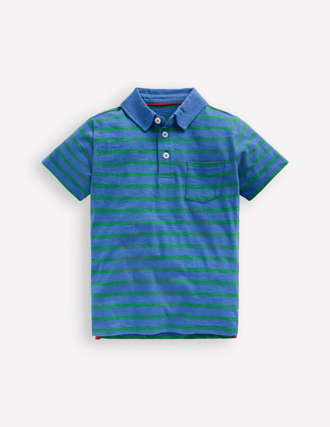 Slub Polo Shirt-Regatta Blue/Shamrock Green / Boden Sale