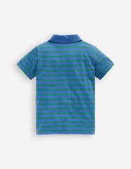Slub Polo Shirt-Regatta Blue/Shamrock Green / Boden Sale