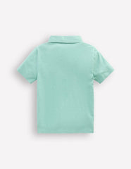 Slub Polo Shirt-Aqua Sea Blue / Boden Outlet