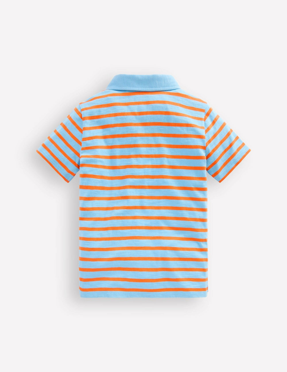 Slub Polo Shirt-Glacier Blue/ Firecracker Red / Boden