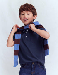 Slub Polo Shirt-Blue Marl / Boden Sale