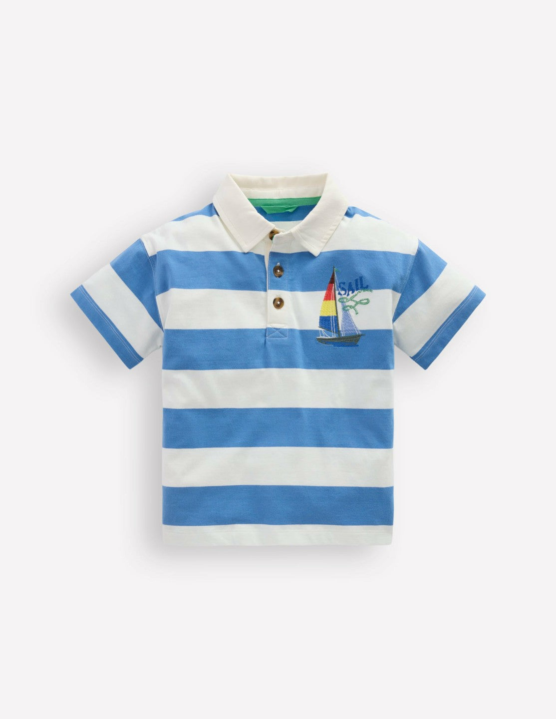 Relaxed Appliqué Polo Shirt-Forget Me Not Sail boats / Boden Discount