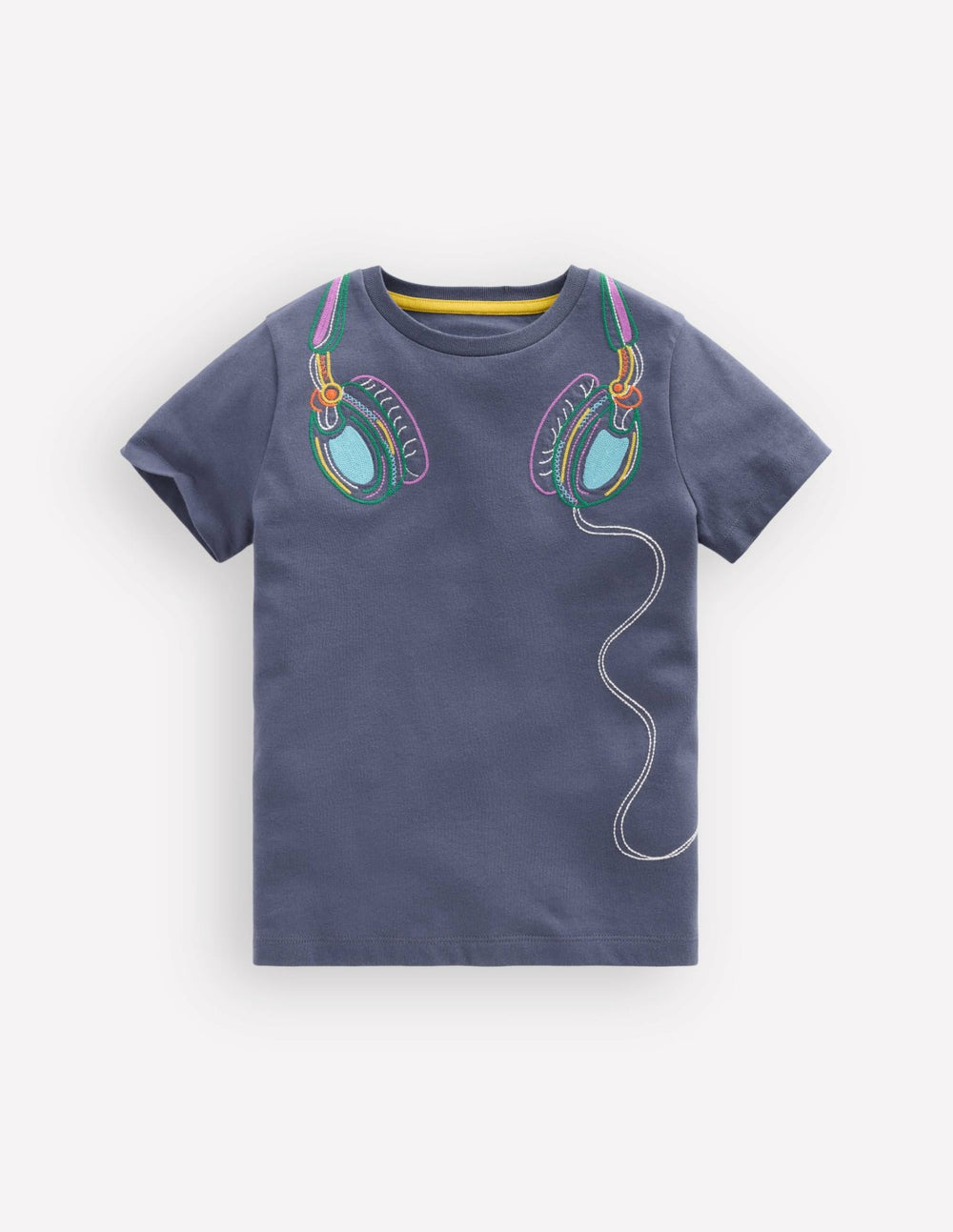 Linear Stitch T-shirt-Vintage Indigo Headphones / Boden