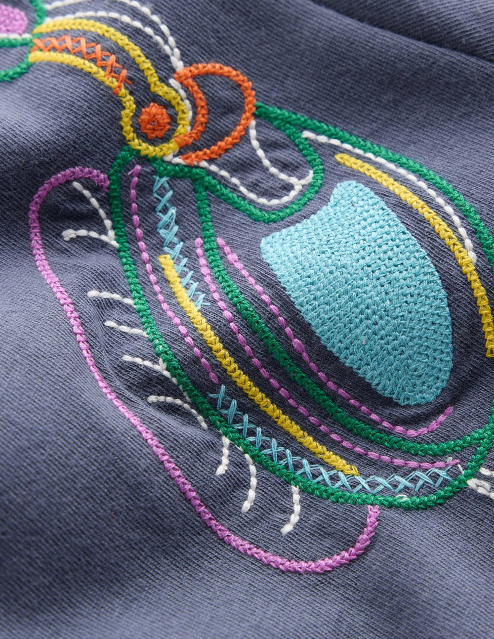 Linear Stitch T-shirt-Vintage Indigo Headphones / Boden