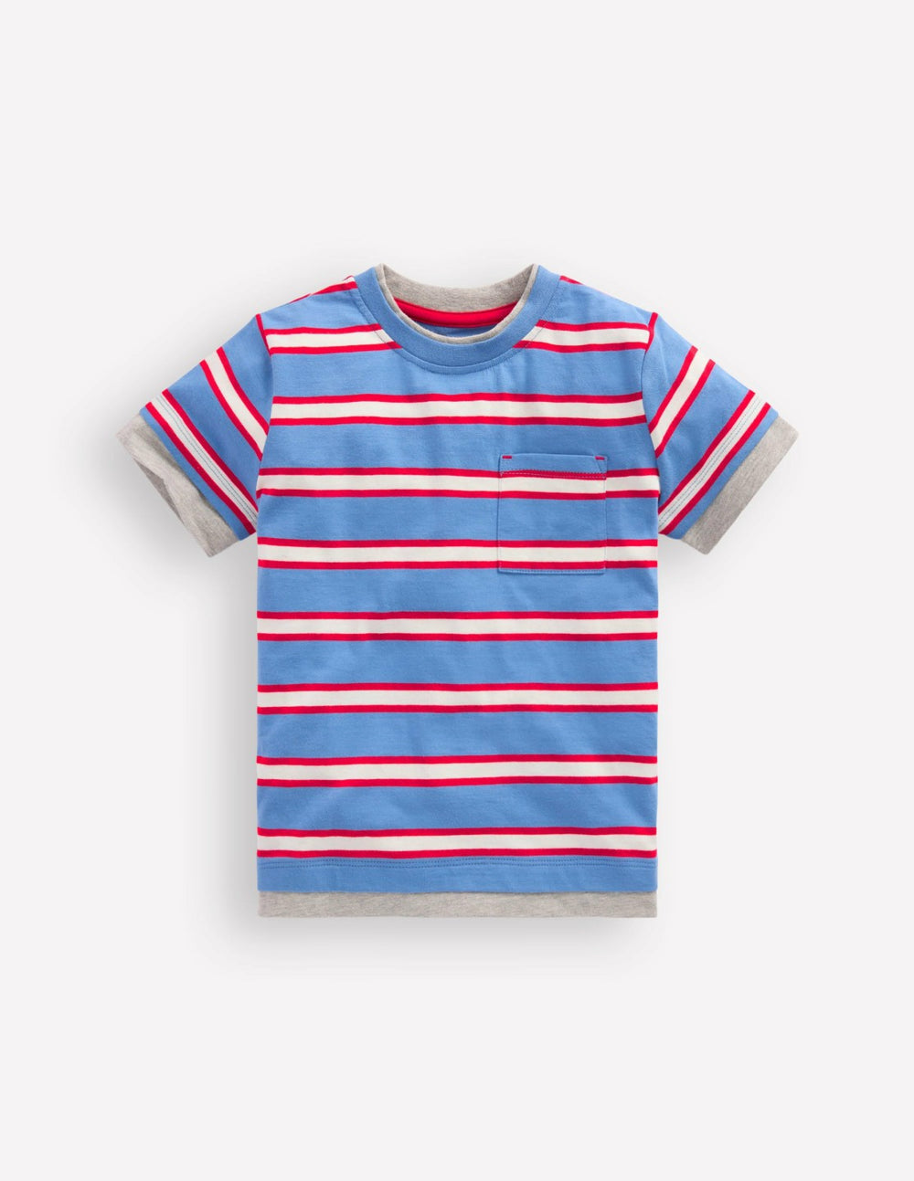 Layered Look T-shirt-Blue/Red / Boden Online