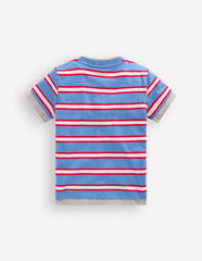 Layered Look T-shirt-Blue/Red / Boden Online