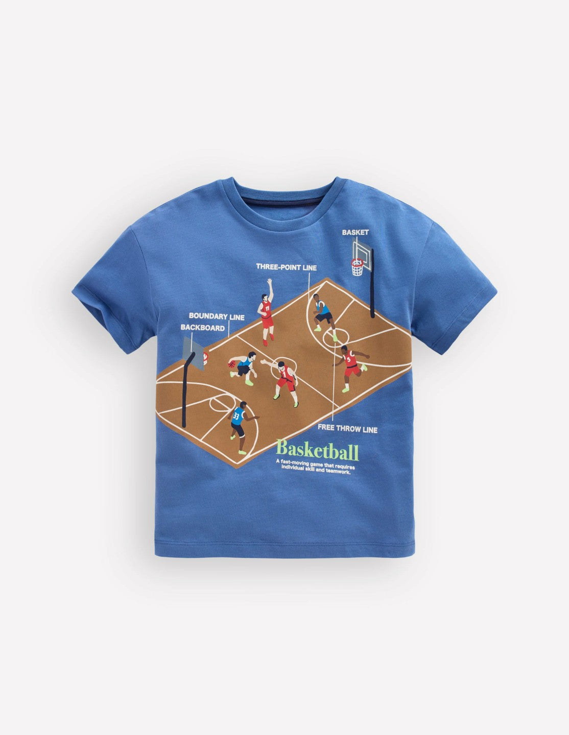 Relaxed Sport Graphic T-shirt-Bluejay Basketball / Boden Sale