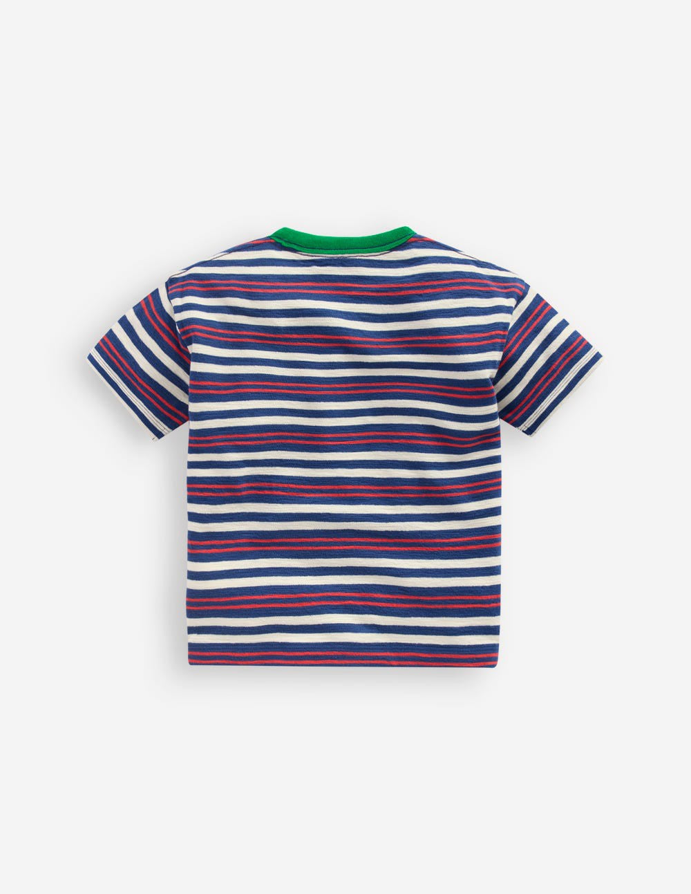 Textured Striped T-shirt-Denim Blue / Jam Red / Boden Online