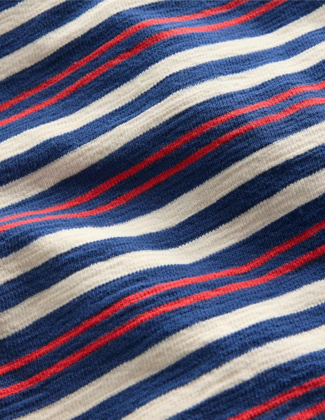 Textured Striped T-shirt-Denim Blue / Jam Red / Boden Online