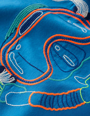 Linear Stitch T-shirt-Brilliant Blue Snorkel / Boden Outlet