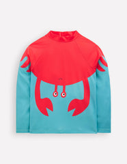 Sun Safe Fun Rash Vest-Aqua Sea Blue Crab / Boden Discount
