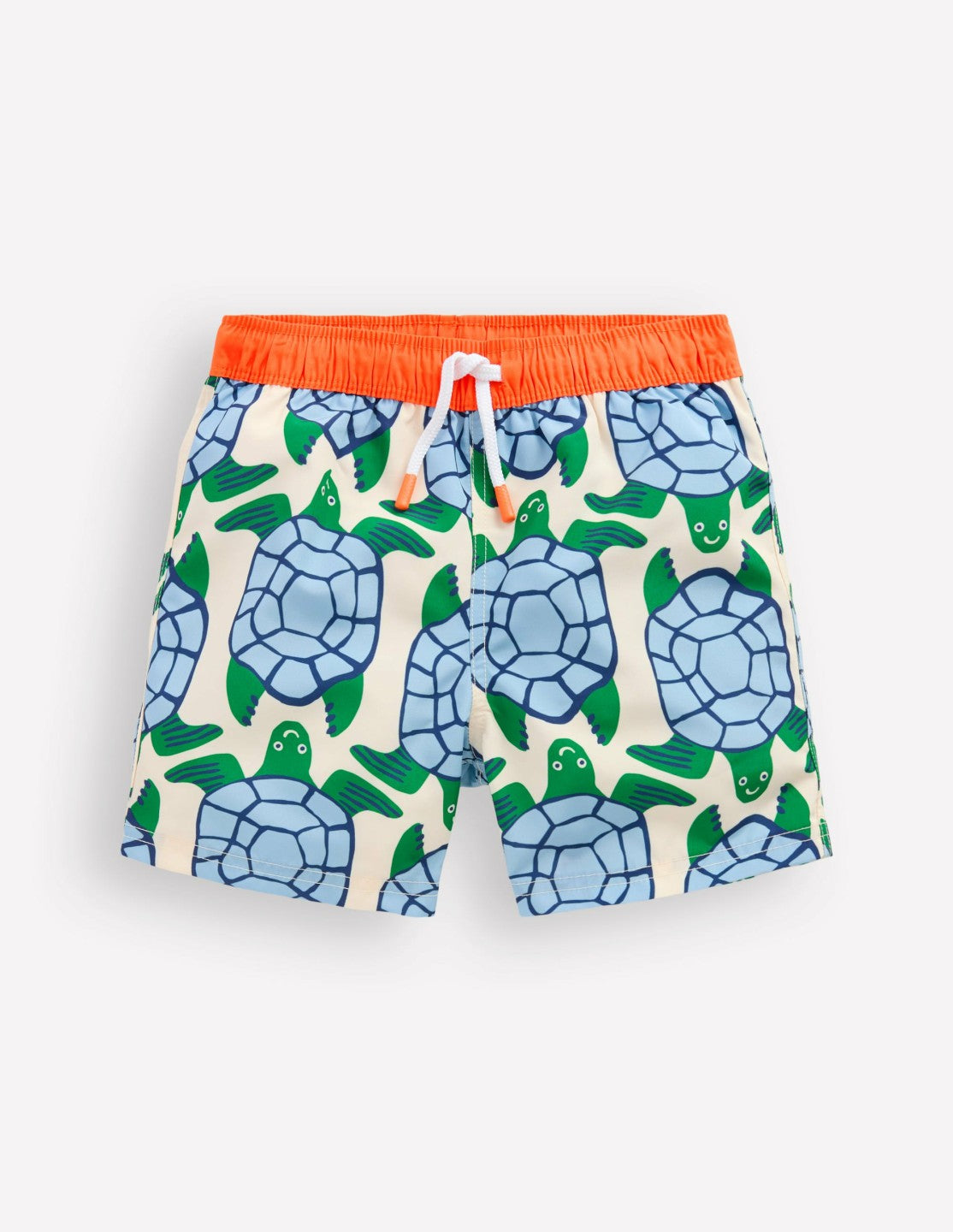 Swim Shorts-Calico White Turtles Geo / Boden