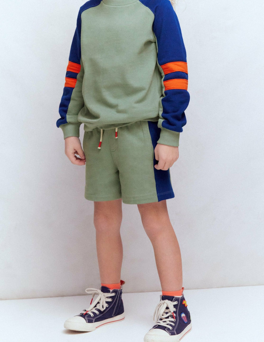 Colourblock Shorts-Green Colourblock / Boden Sale