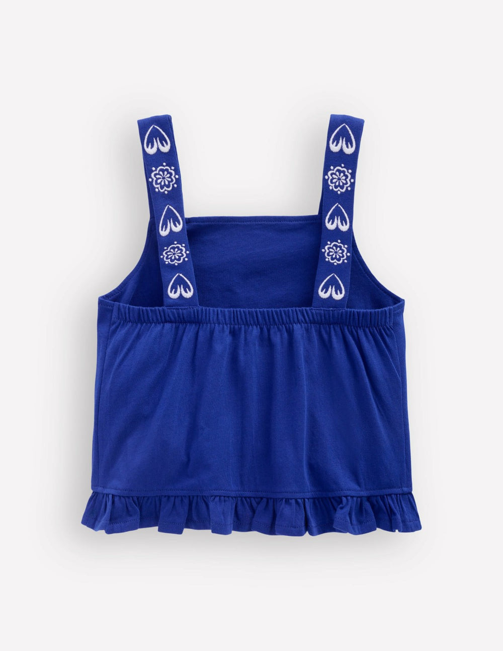 Embroidered Ruffle Top-Bright Blue Embroidery / Boden Online